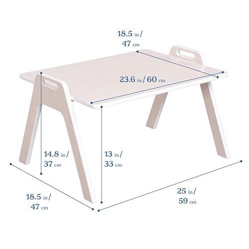 ECR4Kids Table2Go Portable Lap Desk for Kids, White Wash - color: White Wash