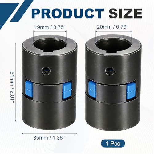 MECCANIXITY Flexible Coupling Coupler Set, 3/4" to 25/32" L070 Black - size: 3/4" to 25/32"
