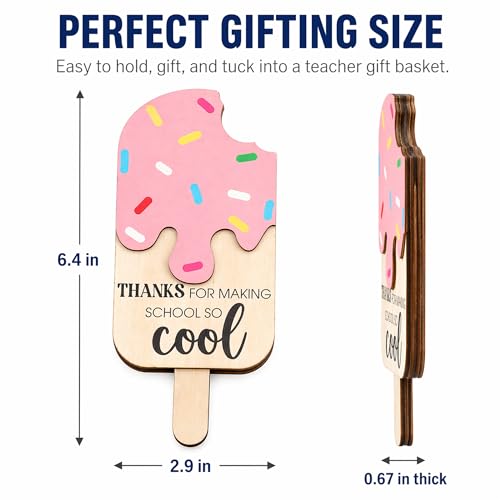 KATINAT 2pcs Blue Pink Ice Cream Teacher Appreciation Gift Card Holder, Teacher Appreciation Gifts for Women, 5-Layered Wooden Thank You Gift Card Holders, End of Year Preschool Middle School - color: 2pcs Ice Cream