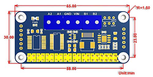 Motor Driver HAT for Raspberry Pi Onboard PCA9685 TB6612FNG Drive Two DC Motors I2C Interface 5V 3A Can be Stackable up to 32 This Modules
