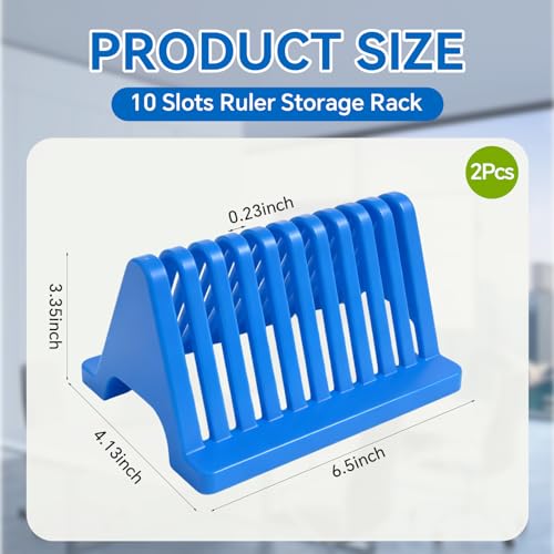 2Set 20 Slots Quilting Ruler Holder,Slotted Ruler Organizer,Sewing Ruler Holder for Quilting Storage Rack for Quilting Rulers - color: blue