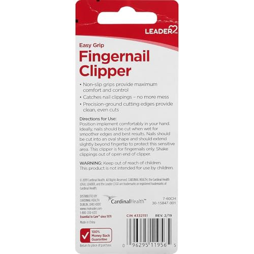 LEADER Finger Nail Clipper EZ-Grip (1 Pack) - style: Fingernail Clipper