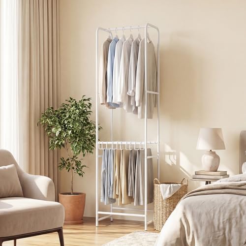 GIANTEX Clothes Rack with Pants Hanger, Freestanding Metal Clothing Rack