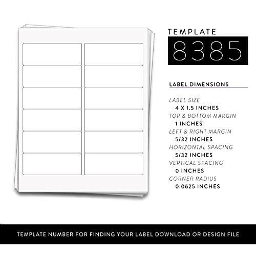 600 Labels for Small Bottles, 4 x 1.5 inches, 100% Recycled White, 50 Sheets - size: 600 Labels, style: 100% Recycled White