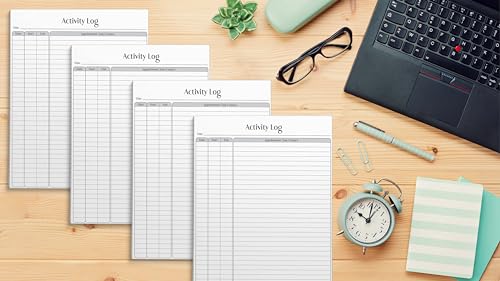 Better Office Products Activity Log Notepad, 8.5" x 11", Planning Note Pad, 50 Sheets, Daily Time Tracking Productivity Checklist Organizer,(4 Pack) - style: 4 Pack