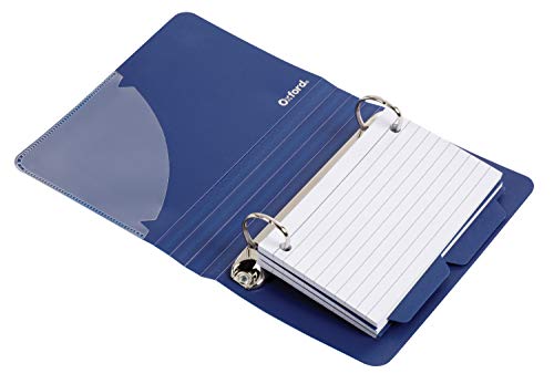 Oxford Index Card Binder with Dividers, 3" x 5", Color Will Vary, 50 Cards,1 Binder (73570),Assorted (Blue, Green, Red)