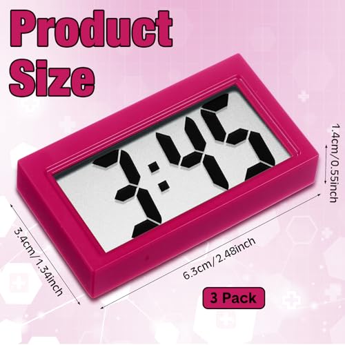 Frienda 3 Pieces Mini Small Digital Clock Stick On,Red - color: Red