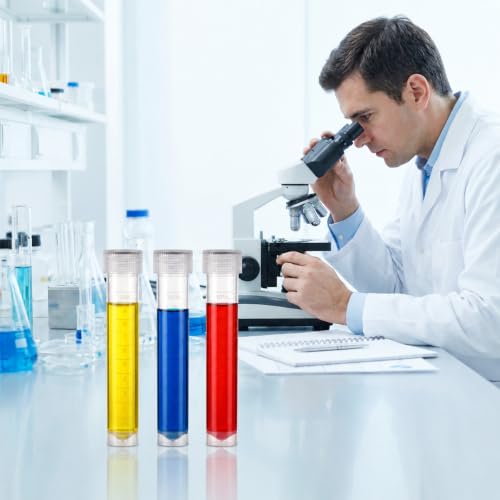 100PCS 10ml Plastic Small Vials with Screw Caps Vial Seal Cap Container Sample Tubes Cryotubes for School Educational