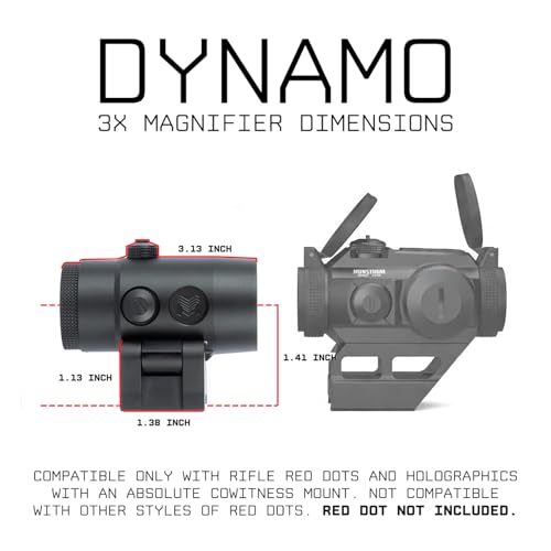 Monstrum Dynamo 3X Micro Magnifier with Flip-to-Side Mount