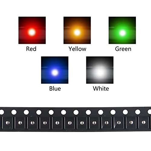 3528 1210 SMD LED Kit 100pcs 5 Colors SMD LED Diode Lights Kit Super Bright Lighting Bulb Lamps,Electronics Components Light,Emitting Diodes (Mini Chip 0.12 x 0.1 inch) - style: 3528/1210