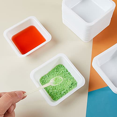Sherr 125 Pack 100ml Weigh Boats, White Plastic Lab Scale Weighing Dishes - color: White, size: 100ml