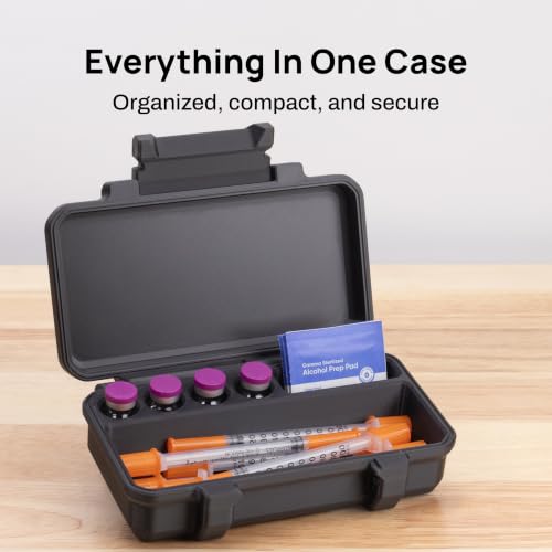 Peptide Case with 4 3ml Vial Slots, Syringe and Skin Wipe Compartments