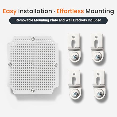 QILIPSU Waterproof Junction Box IP67 Outdoor Plastic Electrical Project Enclosure Weatherproof with Mounting Plate, Wall Brackets, Hinged Grey Cover 5.9"x5.9"x3.5" - color: Grey Cover, size: 5.9"x5.9"x3.5"