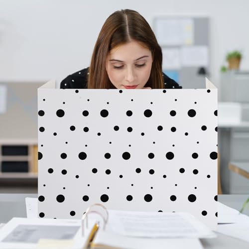 24 Pcs Privacy Folders for Students Testing, Black Dots, Black White - color: Black White, style: Black Dots