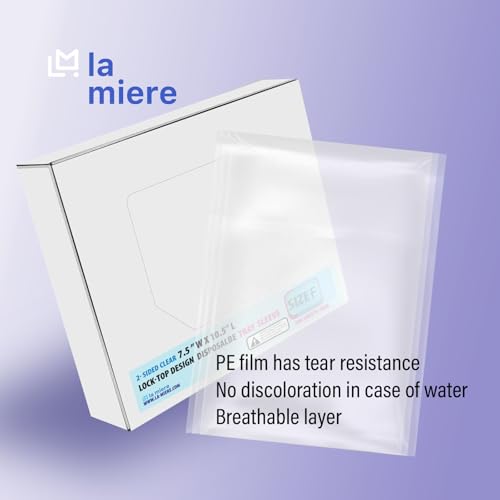 LA MIERE 500Pcs/box Dental Tray Sleeve 7.5"" x 10.5 Instrument Tray Cover Lockable Set up Sleeves Size F, Plastic Instrument F-Lok Flat Trays Sleeves (Clear, 500pcs | 1 Boxes) - color: Clear