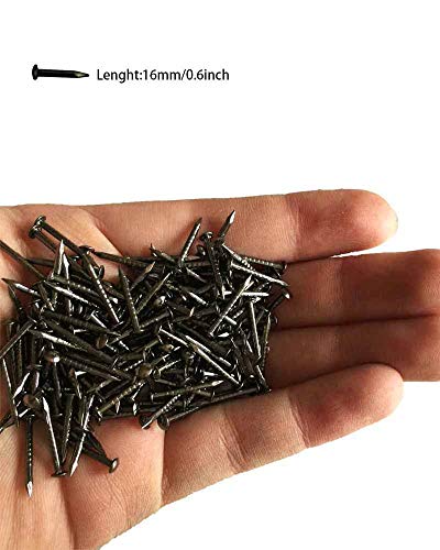 Small Nails 0.6inch for DIY Decorative Pictures Wooden Boxes Household Accessories Silver-Black Hardware Nails, 100pcs+(Black, 15mm) - color: Black 15mm