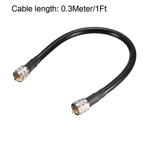uxcell UHF Male PL-259 to UHF Male PL-259 Low Loss RG213 Coax Jumper Cable 0.3Meter/1Ft - size: 1 Feet