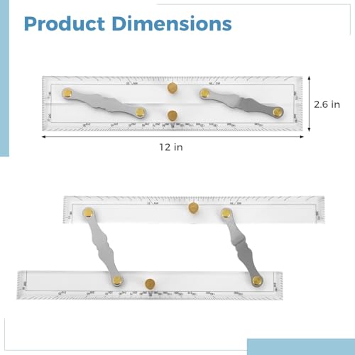 Parallel Ruler with Clear Markings, 12 in Navigation Plotting Tool