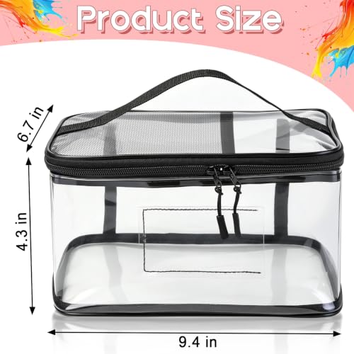 3 Pack Acrylic Paint Bottles Storage Bag with Name Tag & Paint Brush Pocket - color: 3 Pack