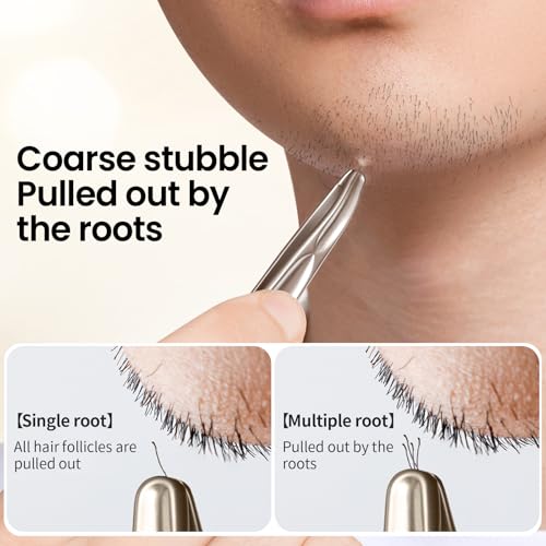 Tweezers for Men, Round-Tip Plucker for Long and Stubborn Beard Hair, Stubborn Facial Hair and Allow for Precise Removal of Eyebrows and Facial Hair - color: 1 Pack (Round)