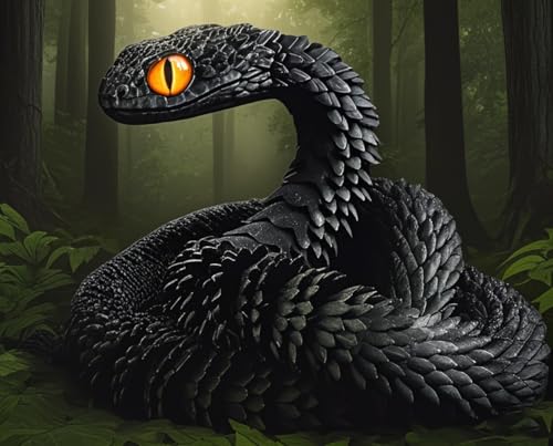3D Printed Animals Set 3D Printed Snake Toys 3D Printed Articulated Flexible Fidget Toy 3D Printed Animals Exquisite Cute Pet Toy Children/Adults Fidget Toys (Black, 17.7) - color: Black, size: 17.7