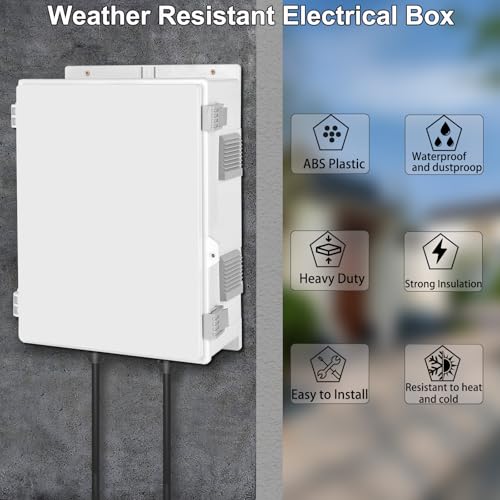 Outdoor Electrical Junction Box, Ventilation and Heat Dissipation ABS Plastic Project Enclosure with Internal Mounting Panel 18.1"x 12.6"x 4.3" - size: 18.1"x12.6"x4.3"