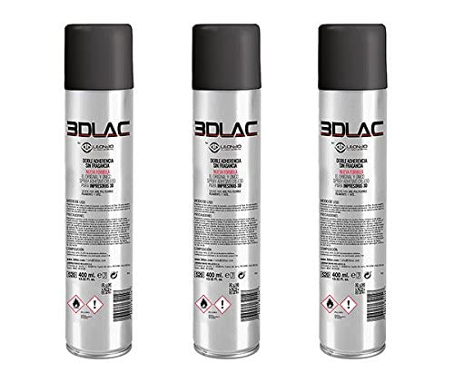 3DLAC 3D Printing 3D Printer Adhesive for Adhesion to Heated Print Bed, Spray, 400 ml 13.52 fl oz (3) - size: 3