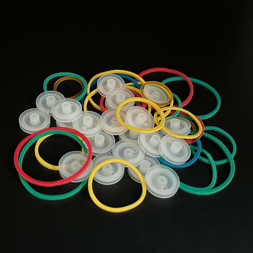 30PCS 2mm Hole Plastic Pulley Wheel Belt Pulley Drive Pulley with Rubber Band Transmission Belt Pulley Belt for DIY Model Toy RC Car Truck Robot Airplane Parts (Transparent 18mm Diameter, 2mm Hole) - style: Transparent 18mm diameter