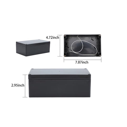 Project Box for Electronics -Electrical Enclosure, Junction Box ABS Plastic Dustproof Waterproof IP65, with 4 PCS M16 Cable Glands Black (7.87 x4.72 x2.95 inch (200x120x75 mm)) - size: 7.87 x4.72 x2.95 inch (200x120x75 mm)