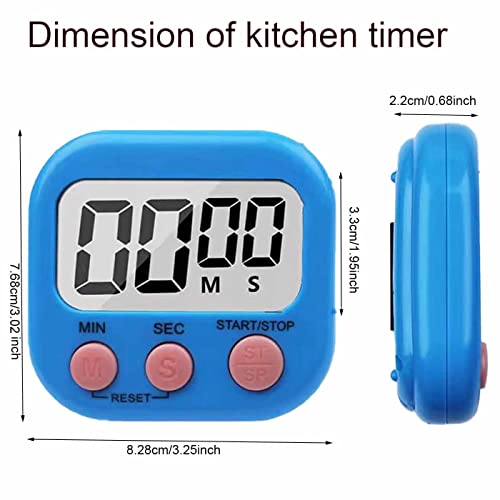 6 Pack Large Screen Digital Kitchen Timer, Magnetic Timer, Big Digits Loud Alarm, Count Up/Down, ON/Off Switch, Teachers, Classroom, Cooking, Baking