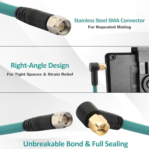 1ft 2-Pack SMA Male to SMA Male RG142 Coaxial Cable Jumper 50 Ohm - size: 12 inch / 30cm