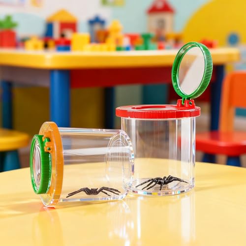 Lightning Bug Jar, Firefly Jar Bug Viewer for Kids Children Nature Exploration, 2 Pack - style: 2 Pack Red-Green + Orange-Green