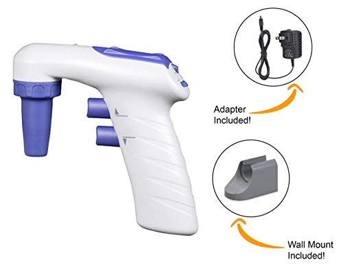 VS-TEL01 Electric Pipette Controller | Dark Blue | 0.1-100ml | Fits Both Glass and Plastic Pipettes | Single Handed Operation | Advanced Charging | Powerful and Quiet