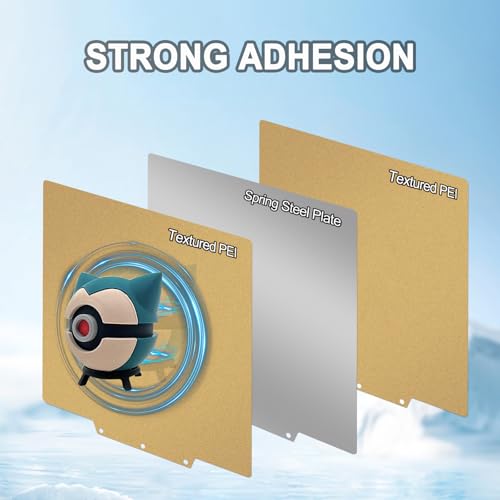 Gold PEI Build Plate for Adventurer AD5X/5M/5M Pro, Textured PEI Spring Steel Flexible Platform Heated Bed for Neptune 3 Pro/4, Kobra, Ender 3/3 Pro/3S1/3v2, CR 20/CR 20 Pro, Ender 5/5 Pro - size: 235x235mm