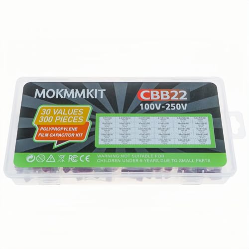 30 Values 300 Pieces Metallized Polypropylene Capacitor Kit CBB22 100V-250V - style: 100V-250V 300pcs