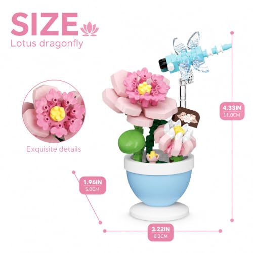 Lotus Dragonfly Mini Flower Bonsai Building Toy Set - style: Lotus dragonfly