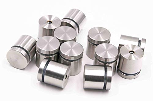 Stainless Steel Wall Mount Glass Standoff Holder Screw Nails Advertising Nails 12 Pcs (25x25mm) - size: 25x25mm