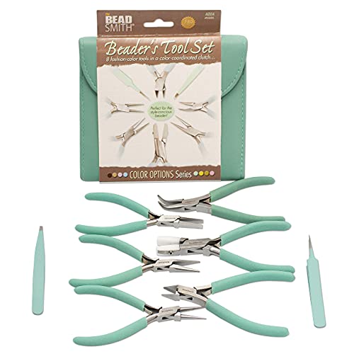 The Beadsmith Fashion Color Pliers, Jewelry Making Supply Set of 8 - color: Aqua