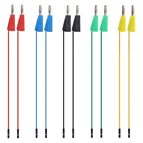 Sumnacon 10 Pcs Stackable Banana Plug to Breadboard Female Jumper Wire
