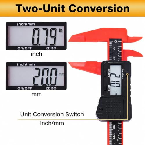 6" Electronic Digital Caliper with LCD Screen - color: Red