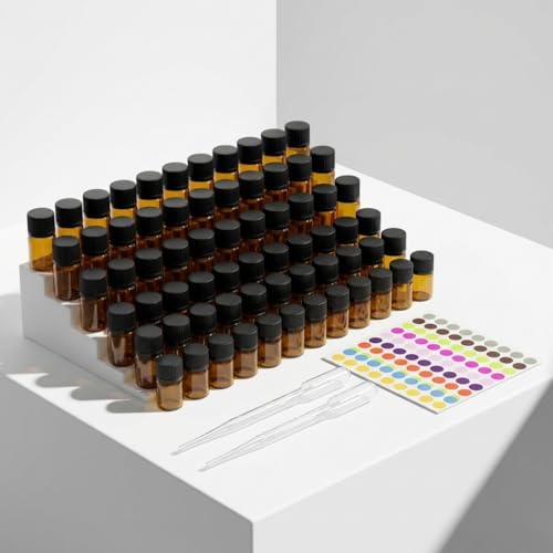 Small Glass Jars With Lids Bottles,Glass Vials Oil 100 Pack 2ml - size: 2ml