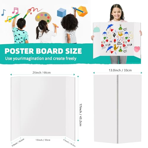 Trifold Poster Board, 5 Pack 26x17 Inch Presentation Board