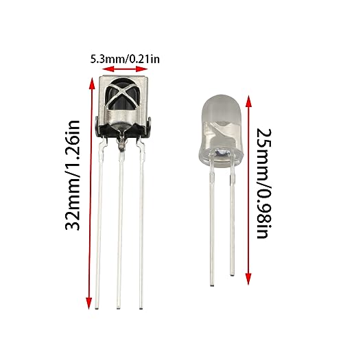 20Pairs 5mm IR Infrared LED Diode Emitter+Receiver 940nm Sender Receiver Kit VS1838B 1838 Sensor Ray Night VisionLighting Lamp Bulbs Assortment