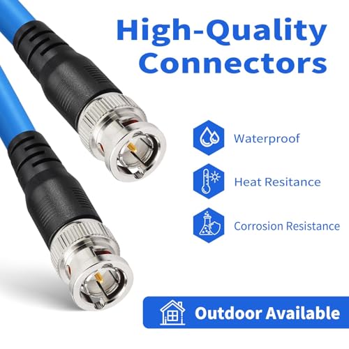 Superbat 3G/6G/12G SDI Cable 1ft BNC Jumper Belden 1694A Cable,Supports HD-SDI/3G-SDI/4K/8K Video,for Cameras Converter,Precision SDI Cord (1Pcs) - color: No Cord Reel, size: 1ft