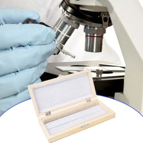 Joyzan Microscope Slide Box, 50 Place Wooden Microslide Storage Glass Case