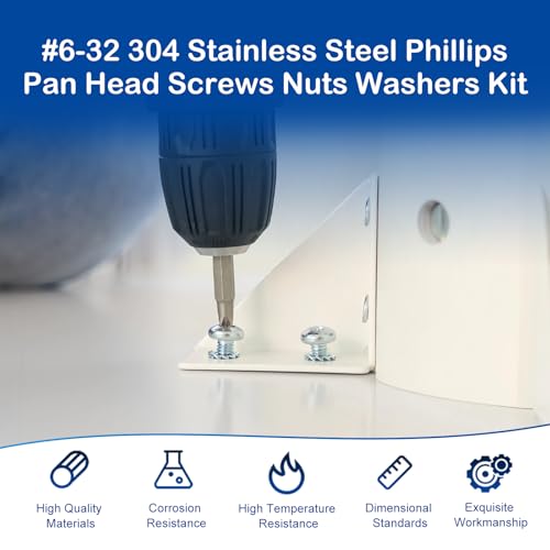 #6-32 x 1-1/4" to 2" Long Pan Head Machine Screw Kit for Electrical Outlets - size: #6-32(Long Screws Kit)