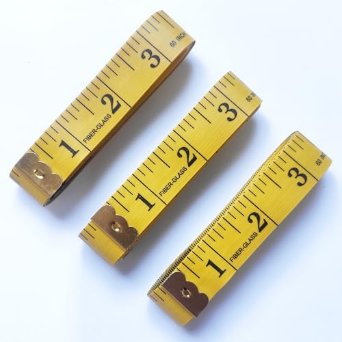 3 Pack Tape Measure Body Measuring Tape, Soft Measuring Tape for Body Weight Loss Sewing Cloth Measurement, 60 Inch Double Scale Tailor Ruler for Medical Measurement Nursing Craft (Yellow) - color: Yellow