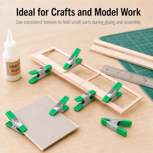 40 Pcs Small Spring Clamps, 2 Inch Green Metal Clip for Crafts, Heavy Duty Woodworking Fastener, Photography Muslin Backdrop Holder, 0.78 Inch Maximum Opening - color: Green