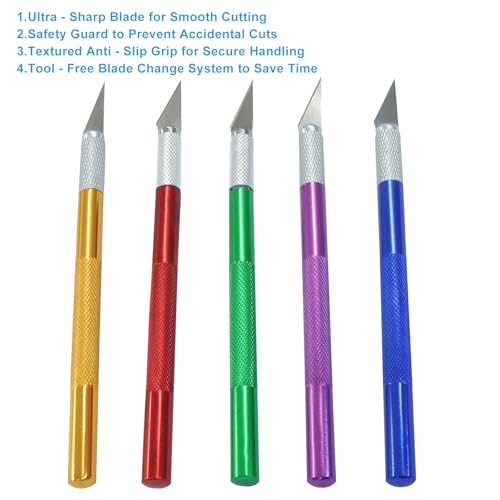 20 Pack Craft Knife Set, Multicolor