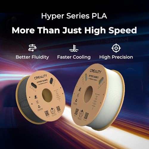 Creality Hyper PLA Filament 1.75mm, High-Speed 3D Printing Filament Up to 600mm/s, ±0.02mm Accuracy, 3D Printing Filament Fits for Most FDM 3D Printers - color: Grey